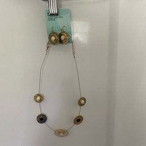 Necklace and earrings.